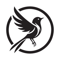 Silhouette of a bird vector icon for logo, and design