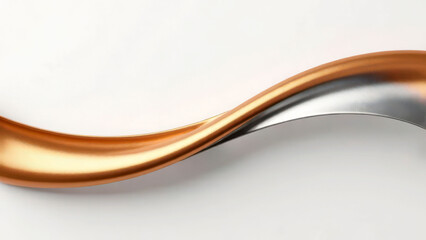 Fototapeta premium Elegant metallic infinity loop with bronze and silver curves