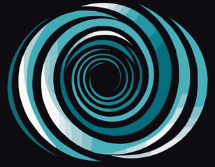 Naklejka premium Air Flow Swirl Light Effect. Spiral Wind Circle Stream Illustration. Circular Air Vortex Waves From Conditioner