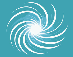 Air Flow Swirl Light Effect. Spiral Wind Circle Stream Illustration. Circular Air Vortex Waves From Conditioner