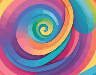 Color Swirl Lines with Rainbow Gradient. Vector Wave Shapes for Celebration, Parties and Carnivals Design. Abstract Ribbon Illustration