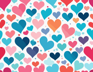 Set of Colorful Heart Shapes in Gradient. Vector Love Icons. Squiggly Heart Illustrations for Valentine's Day