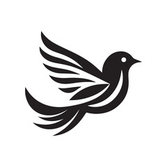 Silhouette of a bird vector icon for logo, and design