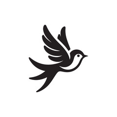 Silhouette of a bird vector icon for logo, and design