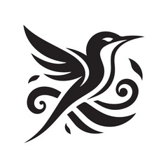 Silhouette of a bird vector icon for logo, and design