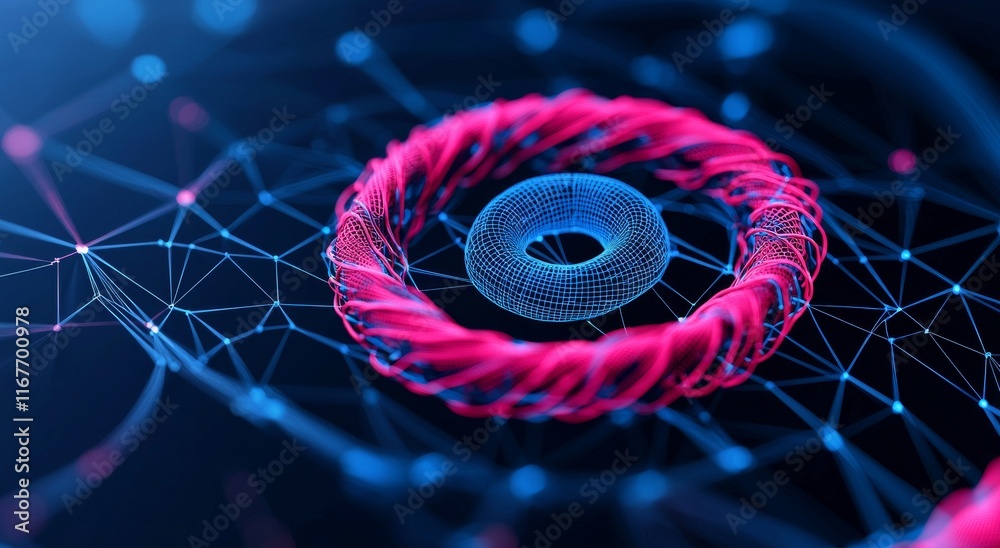 Poster an abstract backdrop showcasing technology, science, and cloud computing. a wallpaper design with a 