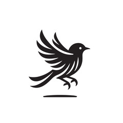 Silhouette of a bird vector icon for logo, and design