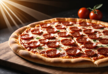 close up Pepperoni pizza