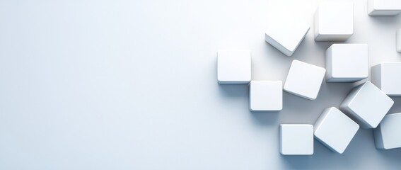 Obraz premium Crisp and clear abstract architecture with crossing white structures illuminated by soft light.