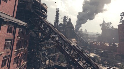 Apocalyptic Industrial Landscape: A Glimpse into a Post-Industrial World