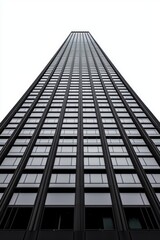 Looking up at urban structures, capturing modern architecture in black and white. Concrete and glass elements create an abstract architectural design. Inspirational and artistic black-and-white