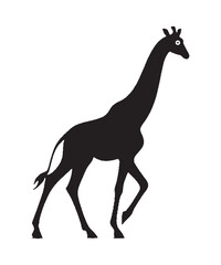 Giraffe silhouette vector with white background
