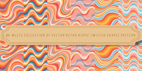 Retro Hippie Circular Line Patterns: Editable, Vector Designs Perfect for Creative Projects and Digital Art
