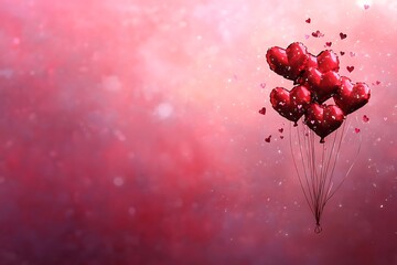 heart-shaped balloons with text isolated on white