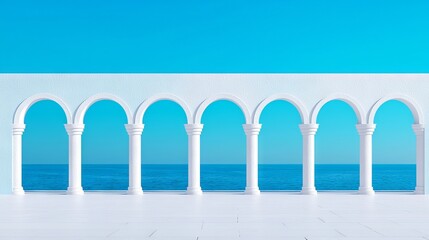 Fototapeta premium A 3D rendered image of an arched interior with an abstract architectural background.