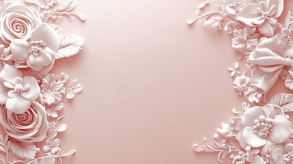 Naklejka premium Elegant Blush Pink Floral Design Background