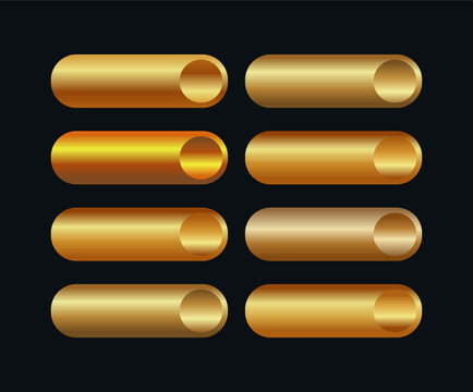 Golden CTA button template set.