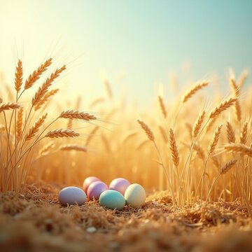 easter eggs in the grass