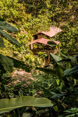 Huts near Marinka waterfalls near Minca, Colombia