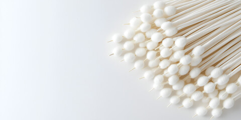 Cotton Swabs on White Background