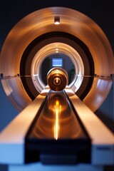 Illuminated cylindrical medical device interior.