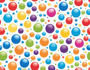 Colorful sphere set icons in row. Vector illustration. Glossy buttons, vitamins supplement. Color balls, paint drops for school kids design. Molecule particle template