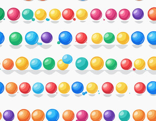 Colorful sphere set icons in row. Vector illustration. Glossy buttons, vitamins supplement. Color balls, paint drops for school kids design. Molecule particle template