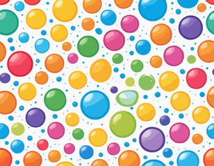 Colorful sphere set icons in row. Vector illustration. Glossy buttons, vitamins supplement. Color balls, paint drops for school kids design. Molecule particle template