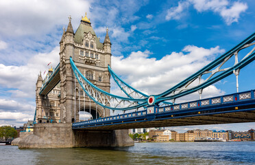 Famous Tower bridge over Thames river, London, UK