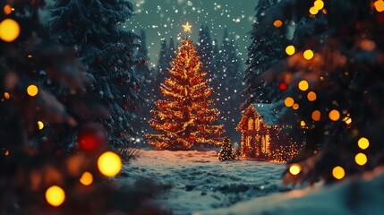 Enchanted Christmas Eve: A Winter Wonderland Scene