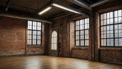 Obraz premium Loft apartment with brick walls