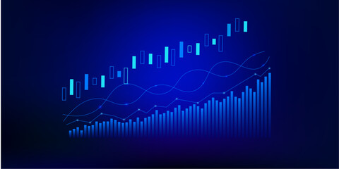 stock Market chart arrow up growth graph  investment to success. financial data graph strategy profit money.