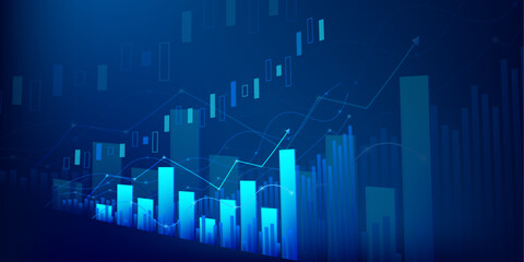 stock Market chart arrow up growth graph  investment to success. financial data graph strategy profit money.