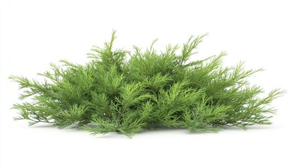 Fototapeta premium Lush green shrub isolated on white background.