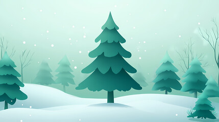 Obraz premium Fsc, forest stewardship council fsc tree icon with green forest background, sustainability concept, flat design illustration. Frostwind. Illustration