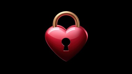 Heart shaped padlock. Valentines day love concept. 3D Vector Illustration, EPS 10 format