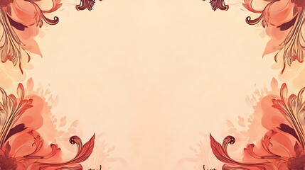 Obraz premium Elegant Peach Floral Frame Design With Artistic Flourishes