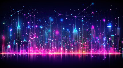 Neon Cityscape: A Digital Metropolis at Night