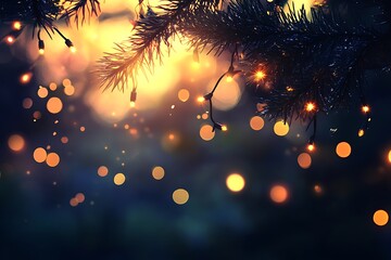 blurry golden lights and bokeh with sun rays piercing through the frame 