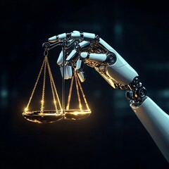 AI Ethics: Robotic Hand Holding Scales