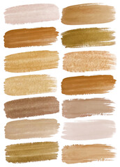 Soft watercolor swatches, earthy tones, warm hues, artistic brush strokes, color palette, design inspiration.