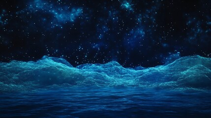 Fototapeta premium glowing blue wave pattern flowing across the screen with particle motion effects 