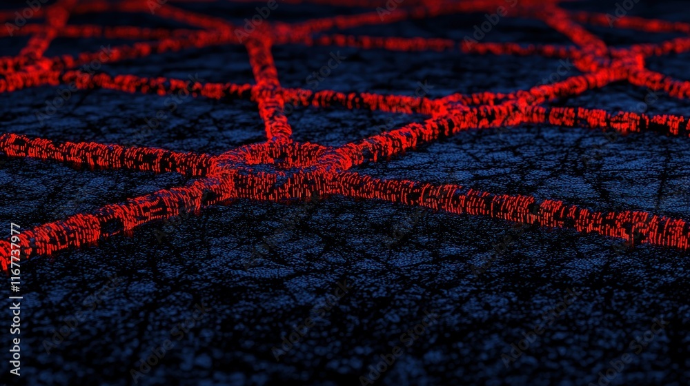 Poster Abstract Visualization of a Red and Black Network Structure with Intricate Patterns