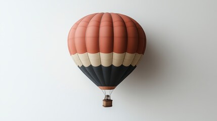 Obraz premium Top view of a vintage hot air balloon isolated on white background.