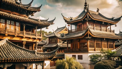 Fototapeta premium China architecture traditional banner concept.