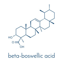 Boswellic acid plant extract molecule. Skeletal formula.