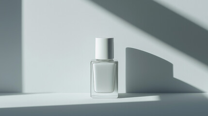 white nail polish with white  cap isolated on white background , bottle of nail polish ,Manicure and pedicure concept