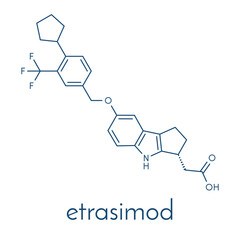 Etrasimod ulcerative colitis drug molecule. Skeletal formula.