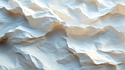 Obraz premium Textured White Paper Wrinkled Folded Abstract Background