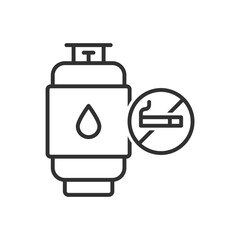 Gas Cylinder Icon - No Smoking Icon